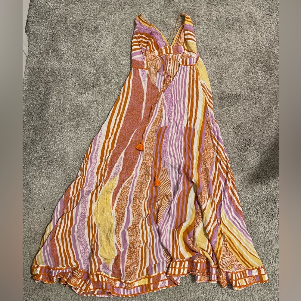 Poupette St. Barth Purple and Orange Patterned Dress